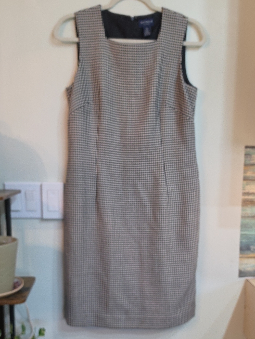 Ann Taylor Houndstooth Midi Sheath Dress